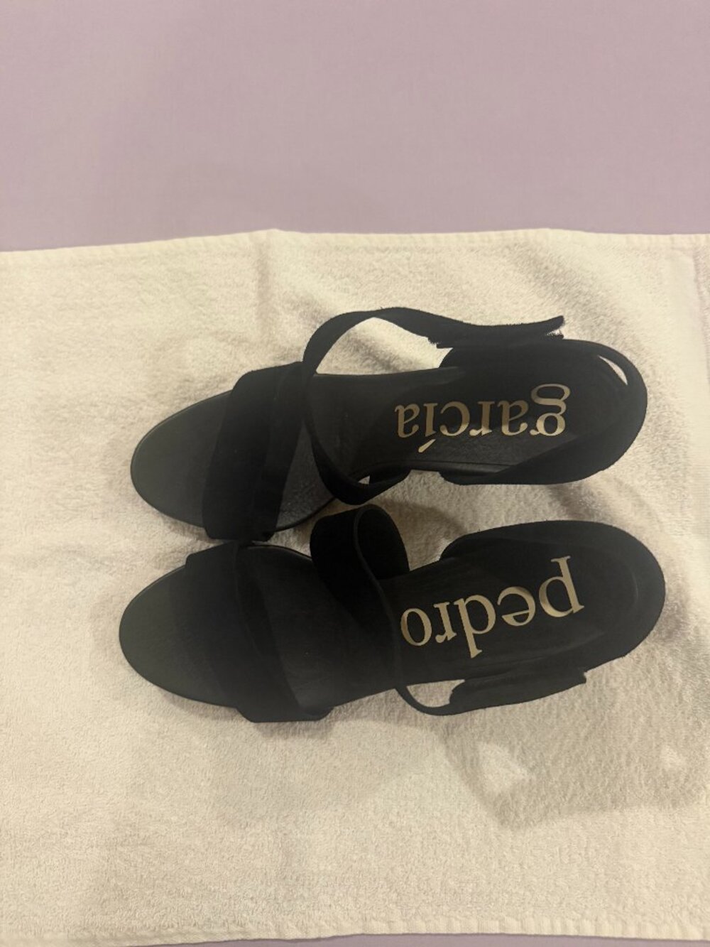 NEW NWOB WOMEN'S PEDRO GARCIA WEST BLACK SUEDE SANDALS HEELS SHOES SIZE 40 EU 10